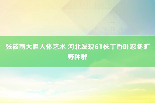 张筱雨大胆人体艺术 河北发现61株丁香叶忍冬旷野种群